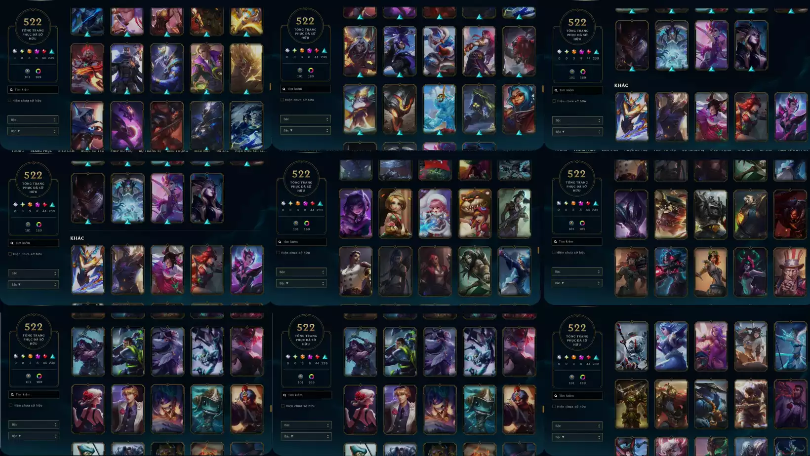 Ảnh LOL  522 SKIN NEO PAX JAX CHAMP THRESH THIẾU 3 SKIN THRESH